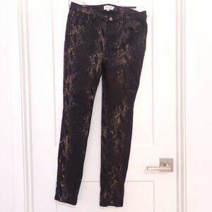 Molly Bracken Metallic Snake Print Stretch Jeans
